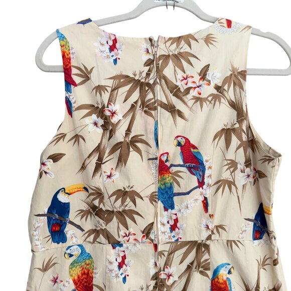 Hilo Hattie Hawaiian Original Parrot Bamboo Sheath Maxi Dress 14 Multicolor - Picture 2 of 11